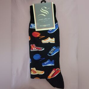 Sneakers Graphic 🫏 Crew Socks - Black with Multicolor